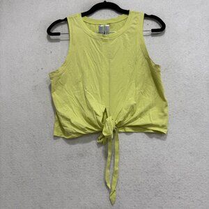 Lululemon Tank Top Womens Small Green Cropped Tie Front Yoga Gym Workout Running